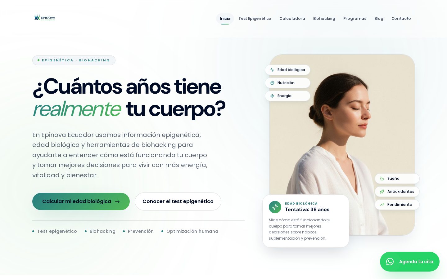 Epinova Life website — desktop view