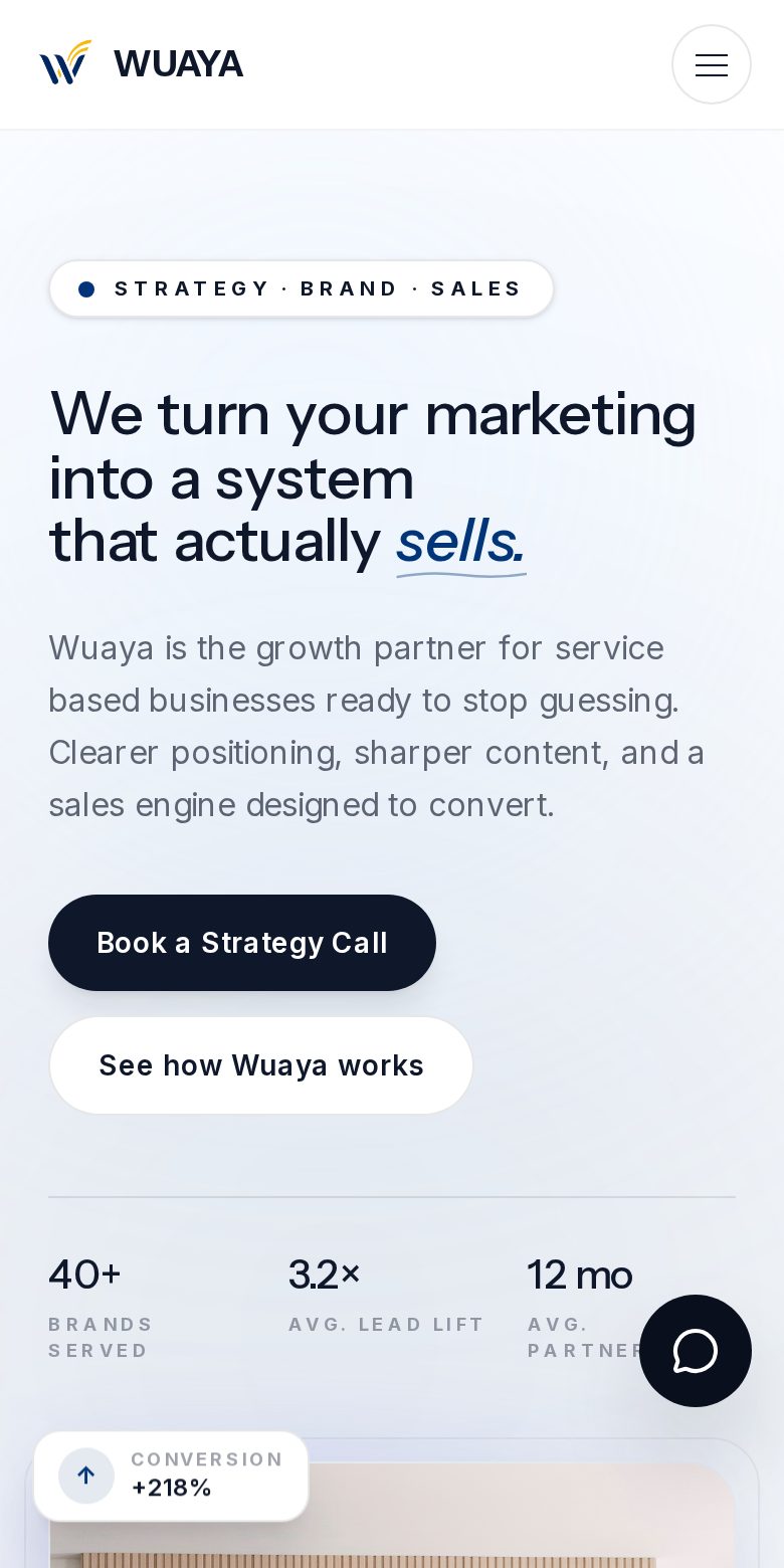 Wuaya website — mobile view