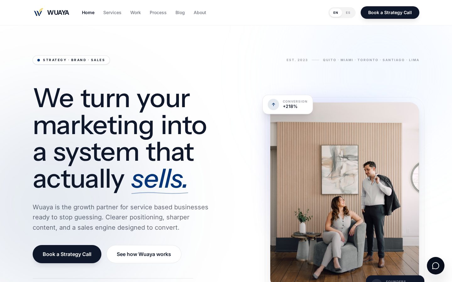 Wuaya website — desktop view